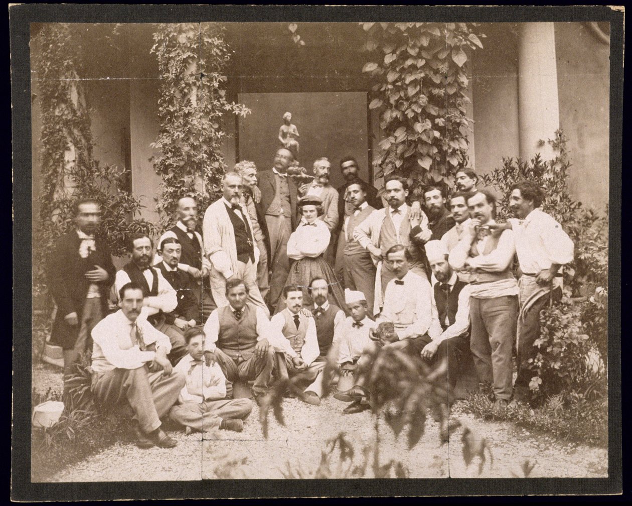 Harriet Hosmer (1830-1908) mit ihrer Skulptur Brunnen der Sirenen von American Photographer