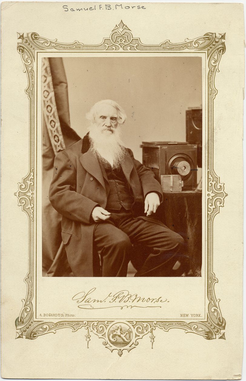 Samuel Finlay Breese Morse (1791-1872), amerikanischer Maler und Erfinder des Einzeldrahttelegraphen und des Morse-Codes; Foto von A Bogardus, New York von American Photographer