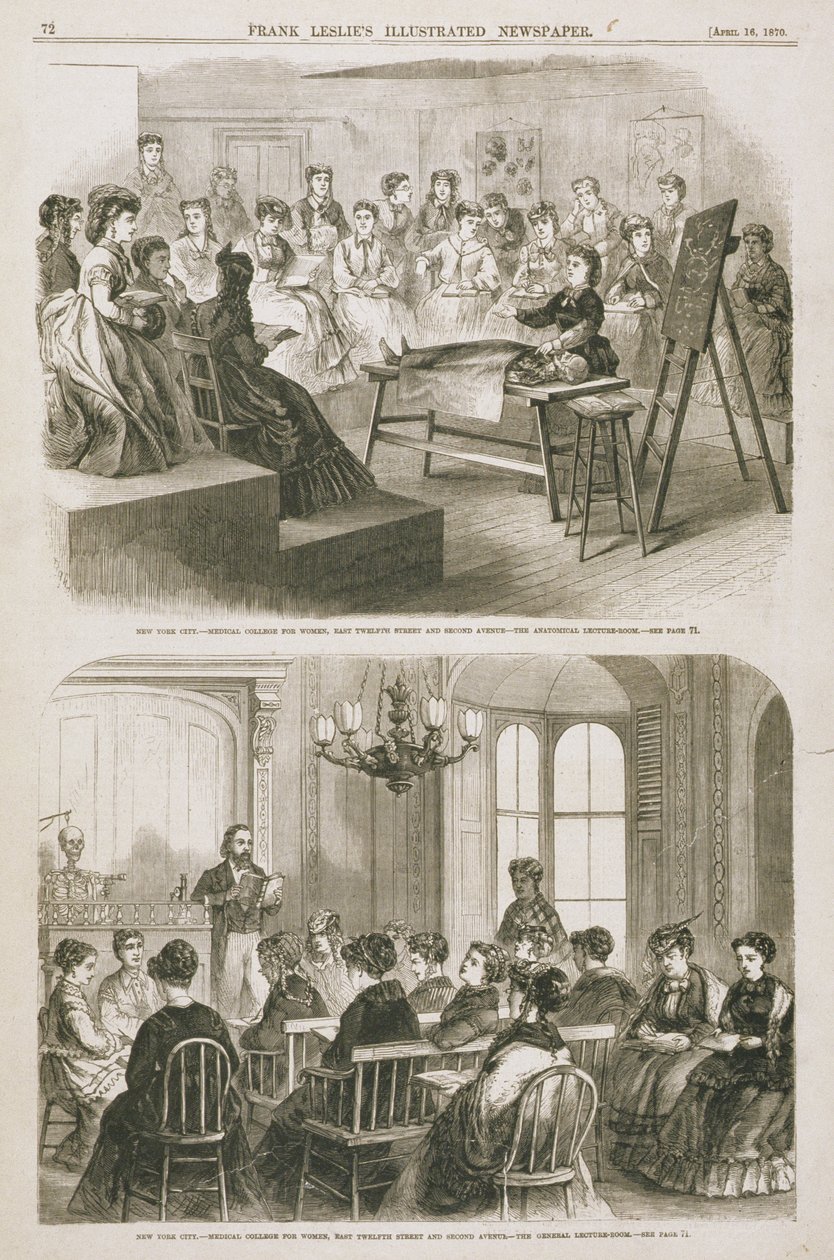 Medizinstudentinnen bei einer Vorlesung, 1870 von American School
