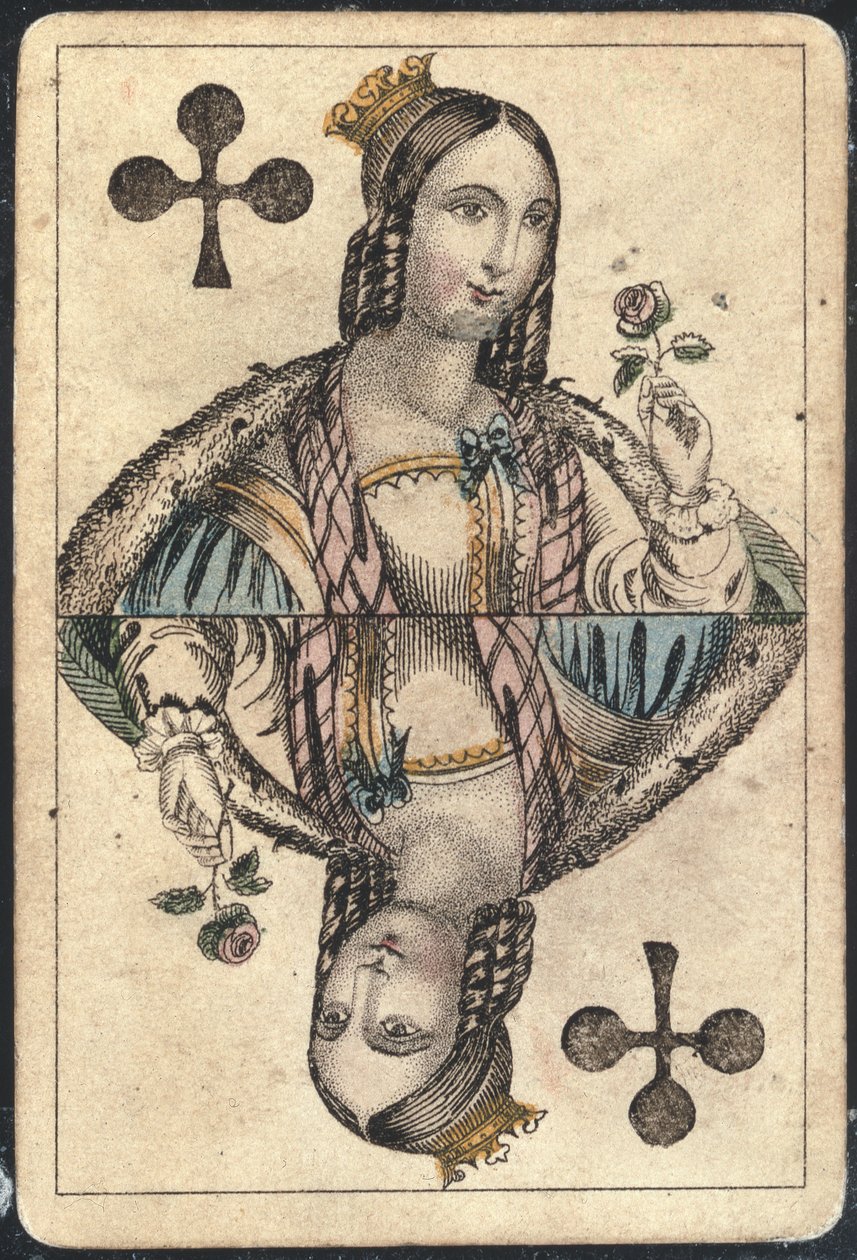 Spielkarte: Dame der Kreuz von American School