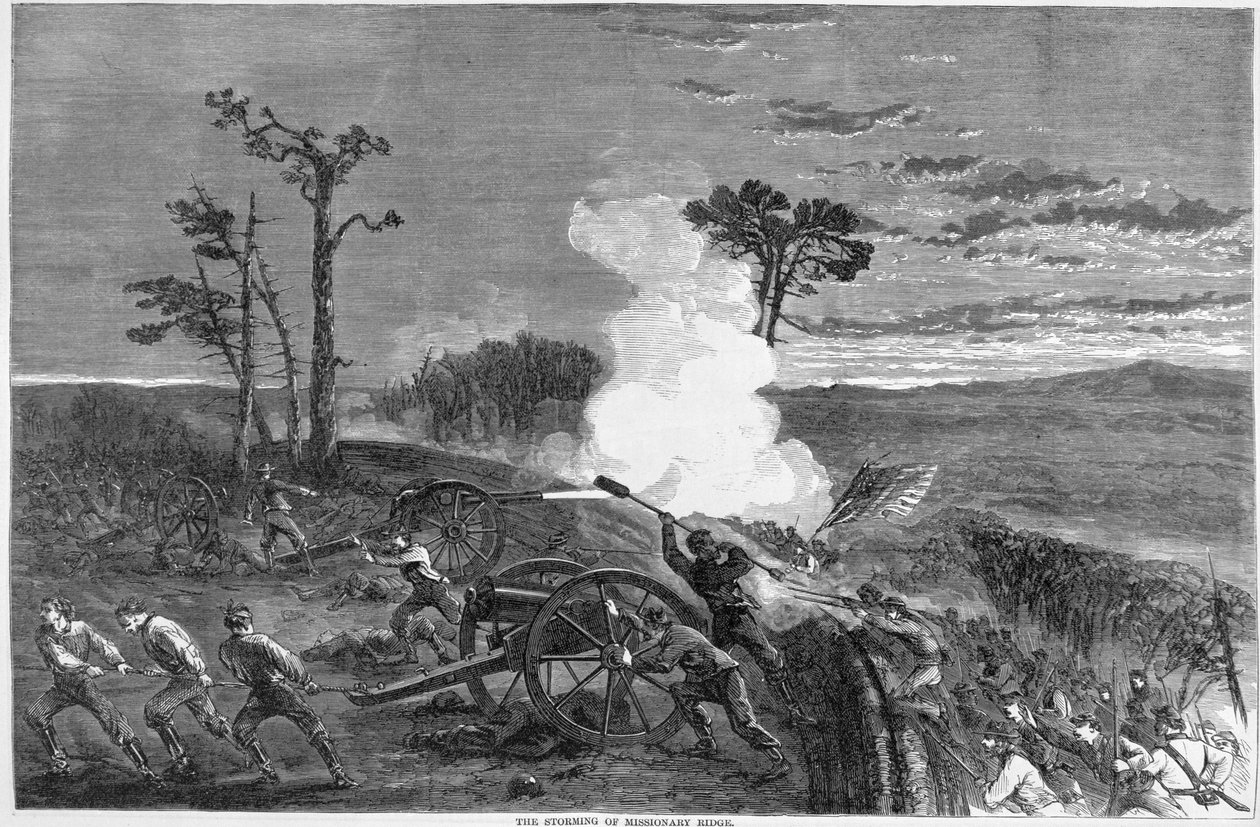Der Sturm auf Missionary Ridge, 1863, aus Harpers Pictorial History of the Civil War von American School