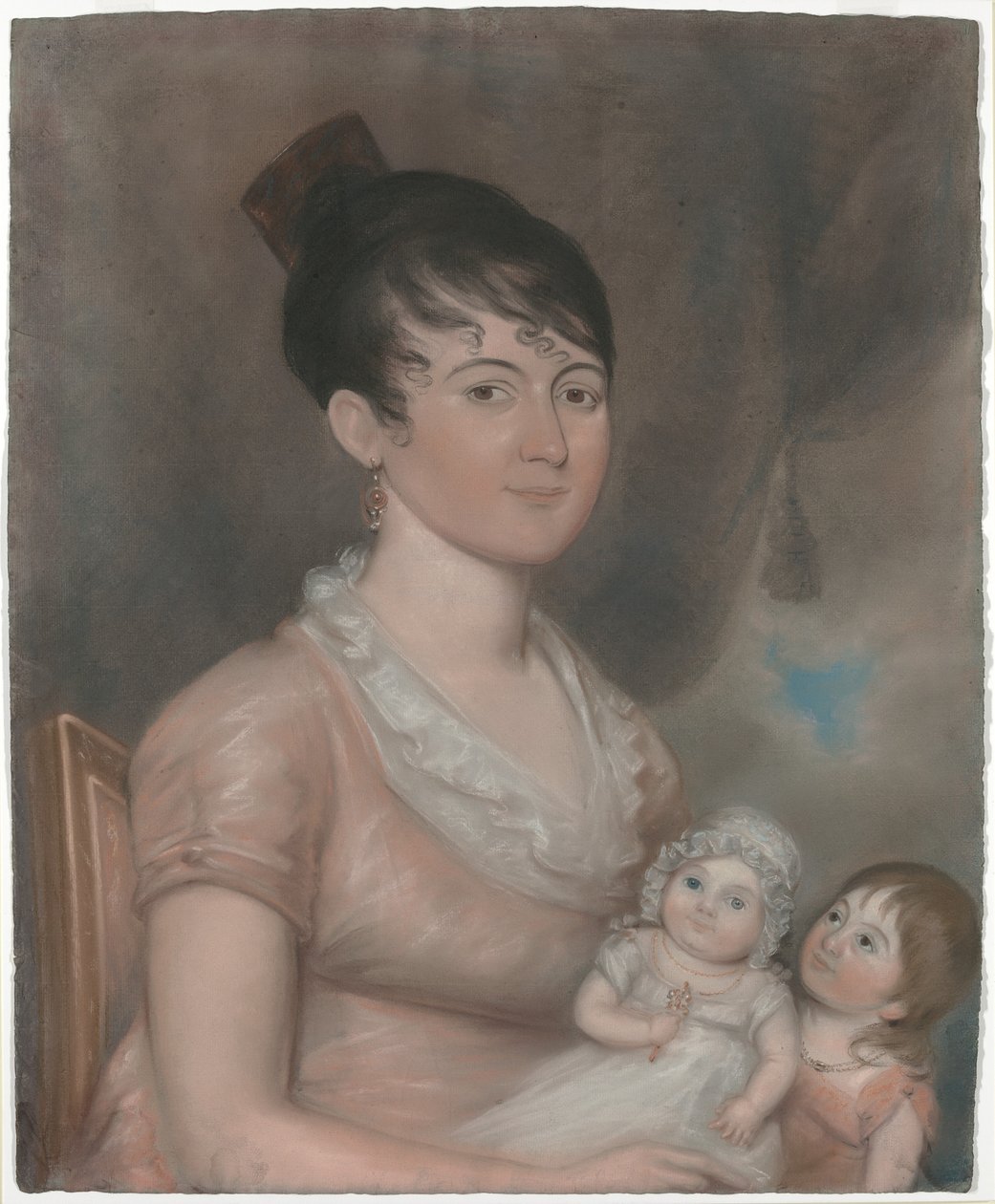 Anna Margaret Blake und ihre zwei Kinder von American 19th Century