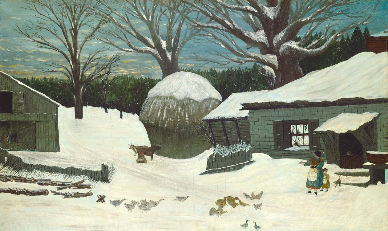 Neuengland-Farm im Winter von American 19th Century