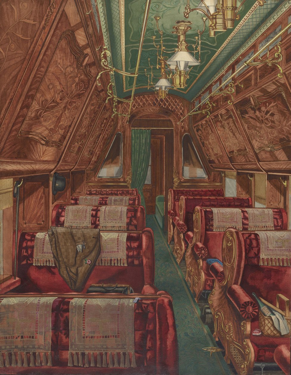Innenraum des Pullman-Wagens, 1888 von American 20th Century