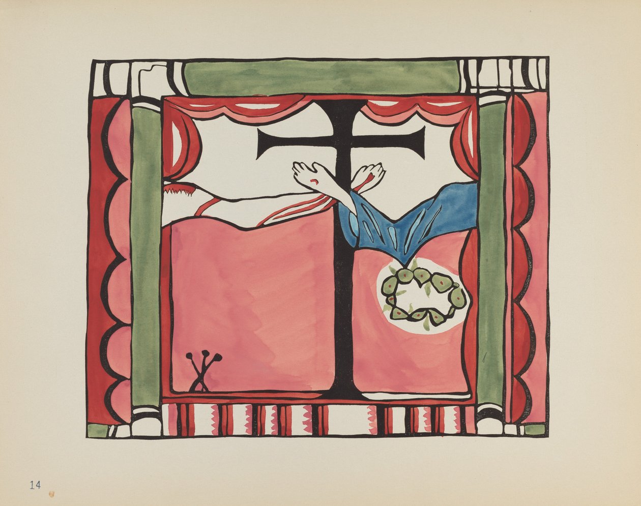Tafel 14: Hauptaltar, Chimayo: Aus dem Portfolio "Spanische Kolonialdesigns von New Mexico" von American 20th Century