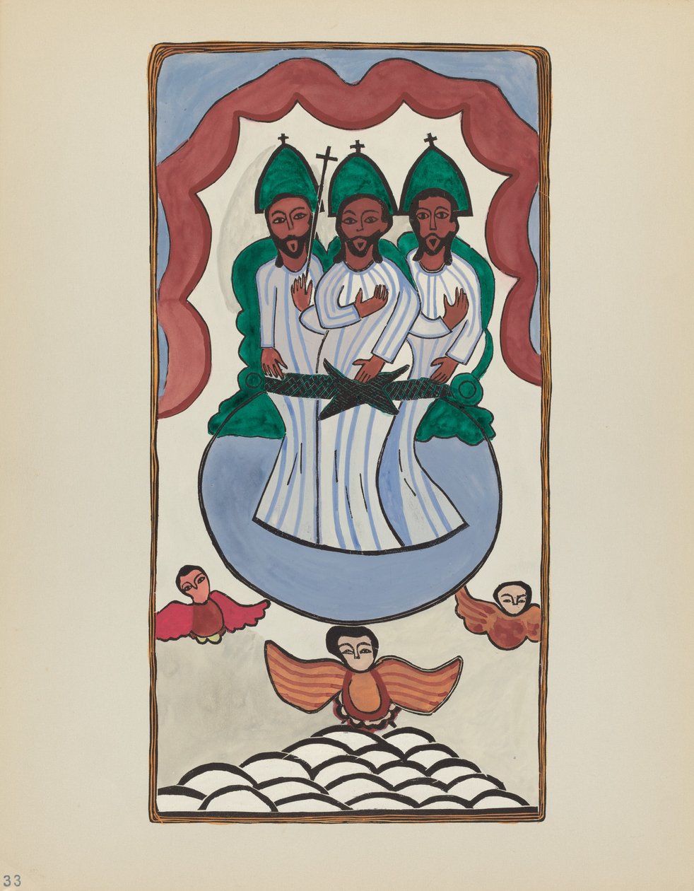 Tafel 33: Die Heilige Dreifaltigkeit: Aus dem Portfolio "Spanische Kolonialdesigns von New Mexico" von American 20th Century