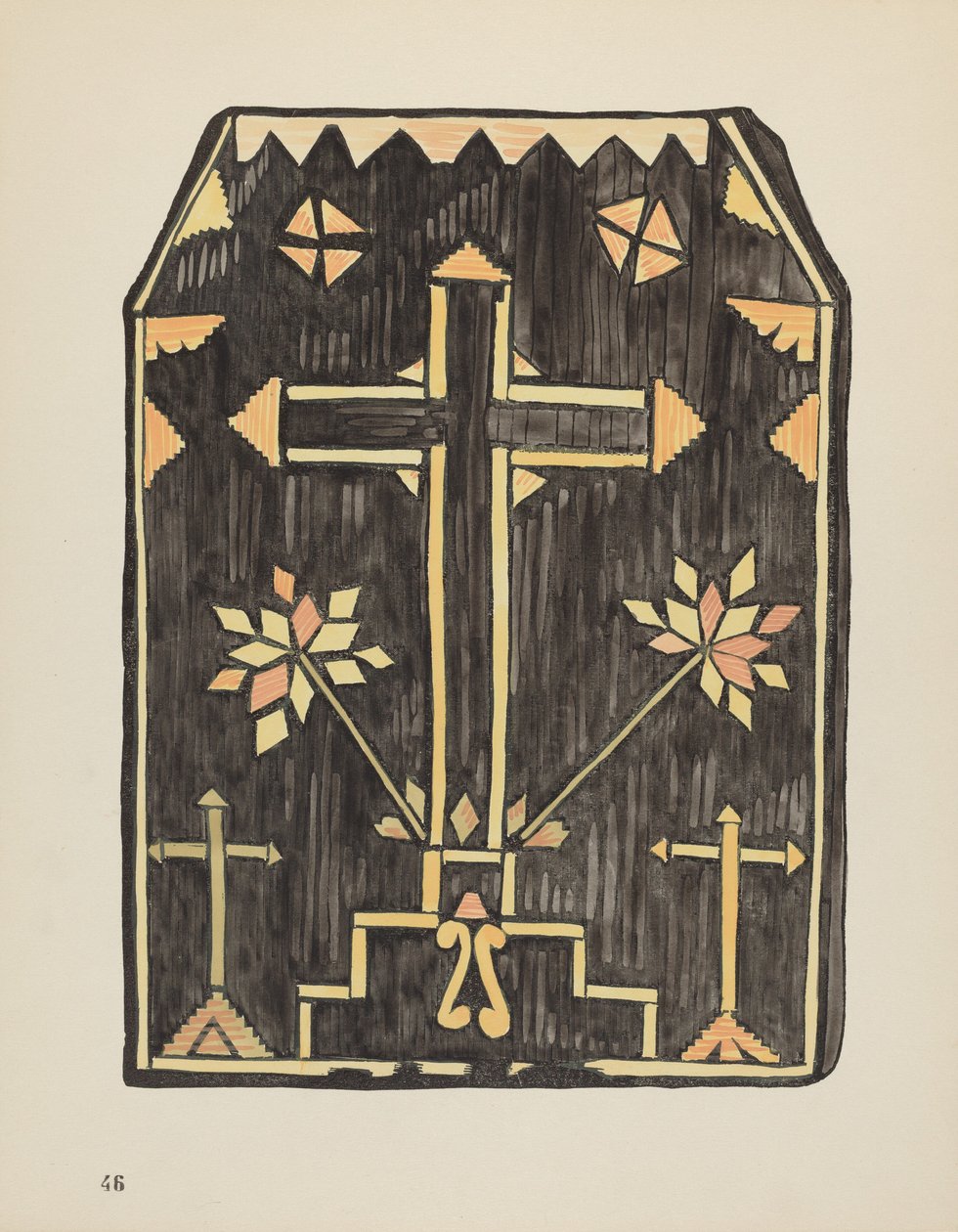 Tafel 46: Stroh-Applikationsdesign: Aus dem Portfolio "Spanische Kolonialdesigns von New Mexico" von American 20th Century