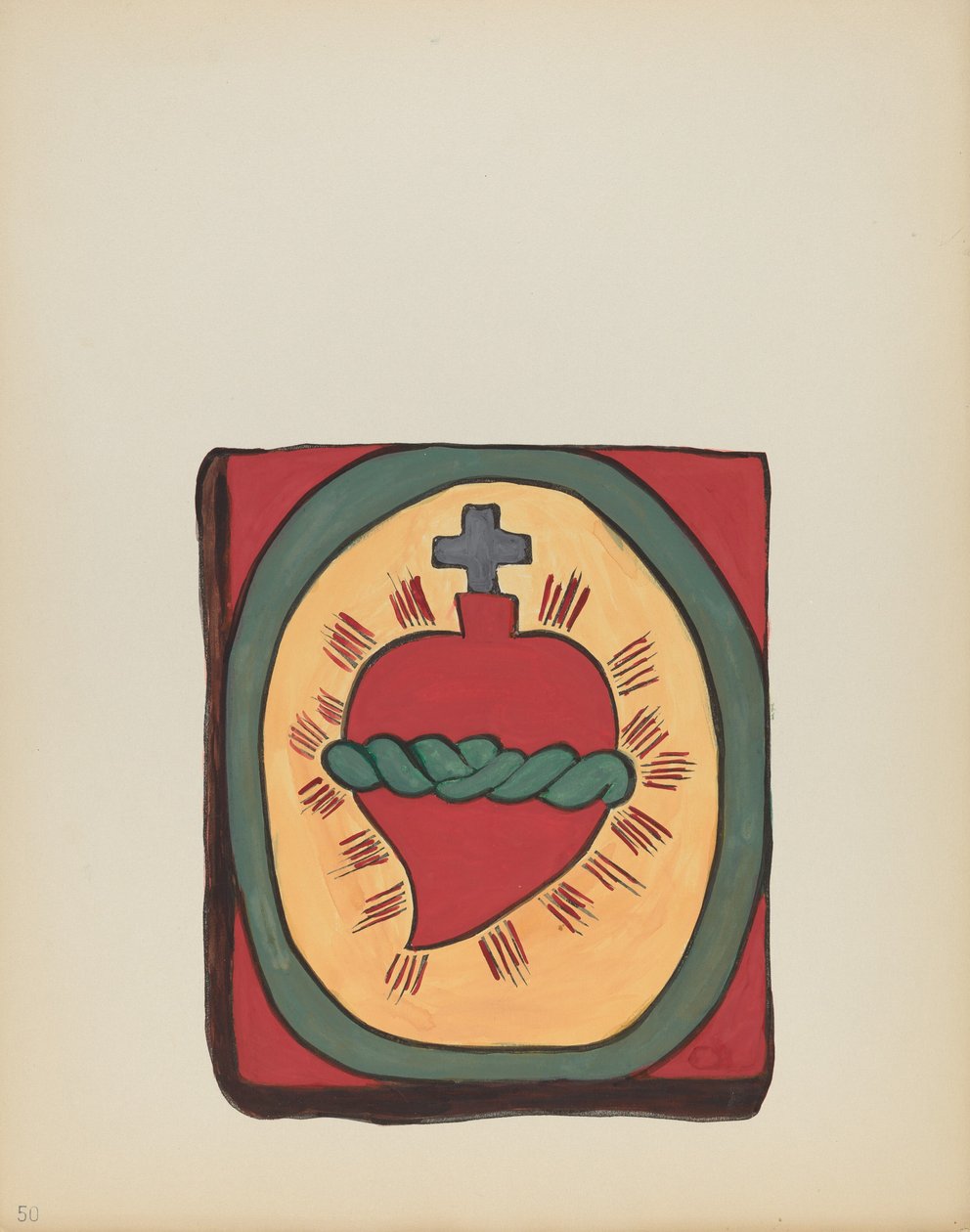 Tafel 50: Heiliges Herz: Aus dem Portfolio "Spanische Kolonialdesigns von New Mexico" von American 20th Century