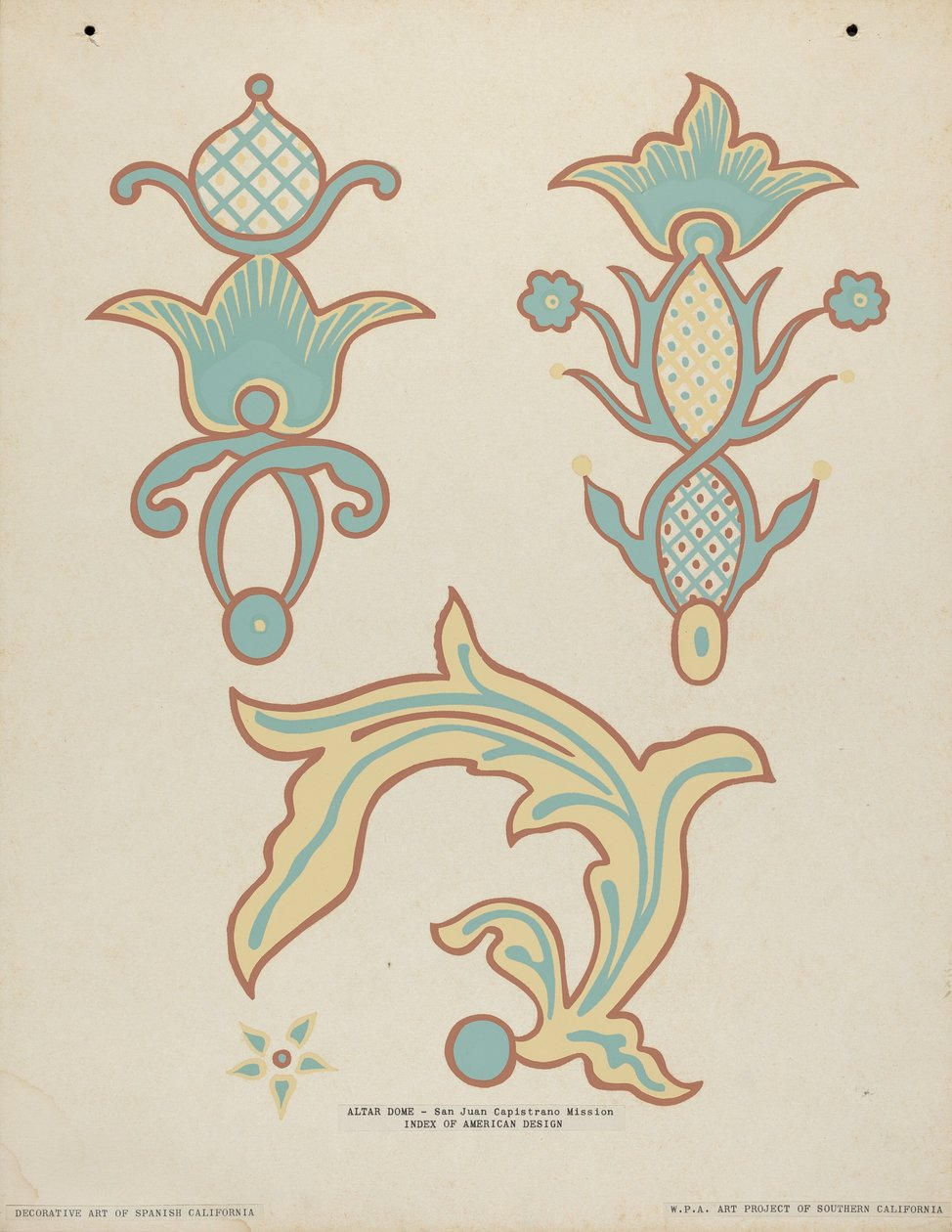 San Juan Capistrano Missionsaltar-Kuppel aus dem Portfolio "Dekorative Kunst des spanischen Kaliforniens" von American 20th Century