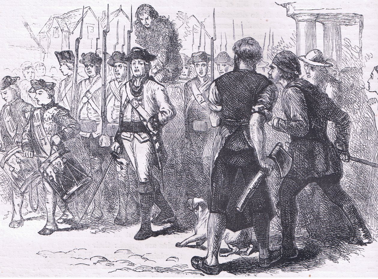Ein Landmann geteert und gefedert, Illustration aus Cassells Geschichte der Vereinigten Staaten, veröffentlicht von Cassell, Petter & Galpin, um 1900 (Lithographie) von American English school
