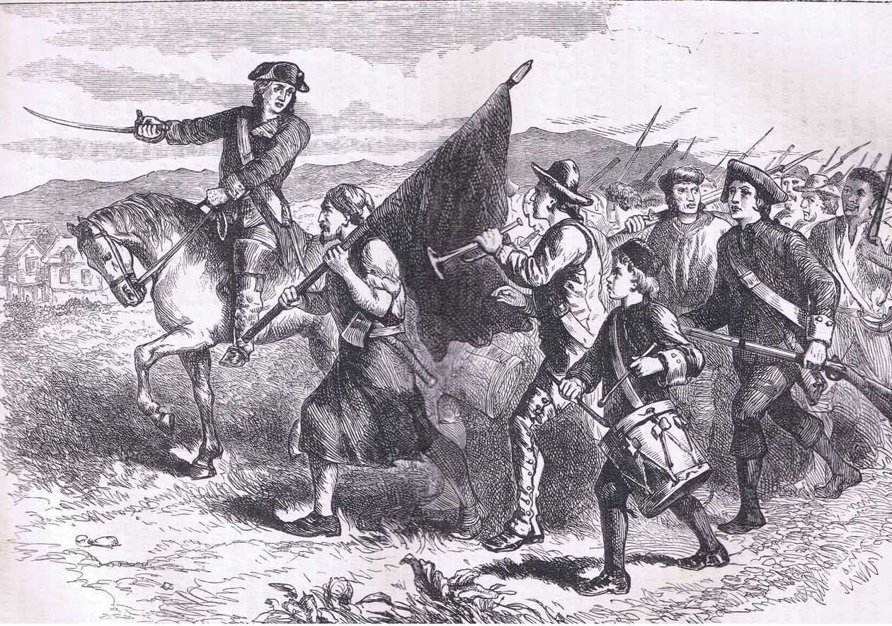 Die Menge in Springfield mit der schwarzen Flagge, Illustration aus Cassells Geschichte der Vereinigten Staaten, veröffentlicht von Cassell, Petter & Galpin, ca. 1900 von American English school