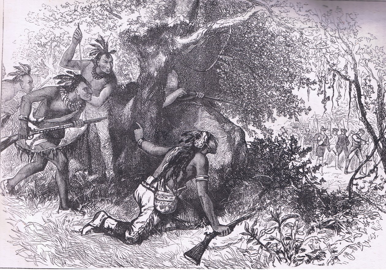 Verrat der Cherokee 1760, Illustration aus Cassells Geschichte der Vereinigten Staaten, veröffentlicht von Cassell, Petter & Galpin, um 1900 (Lithographie) von American English school