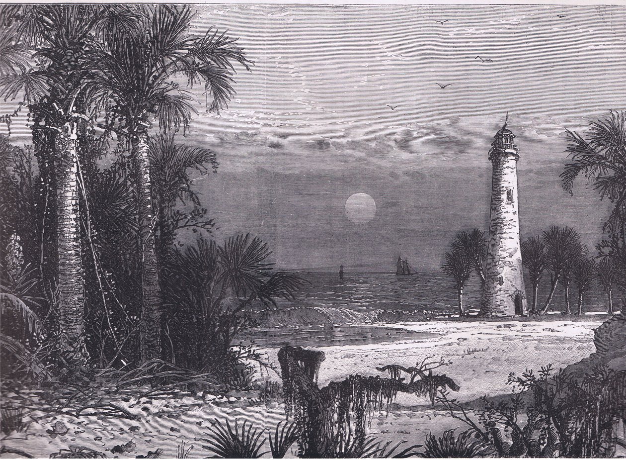 Ansicht der Küste von Florida, Illustration aus Cassells Geschichte der Vereinigten Staaten, veröffentlicht von Cassell, Petter & Galpin, ca. 1900 (Lithografie) von American English school