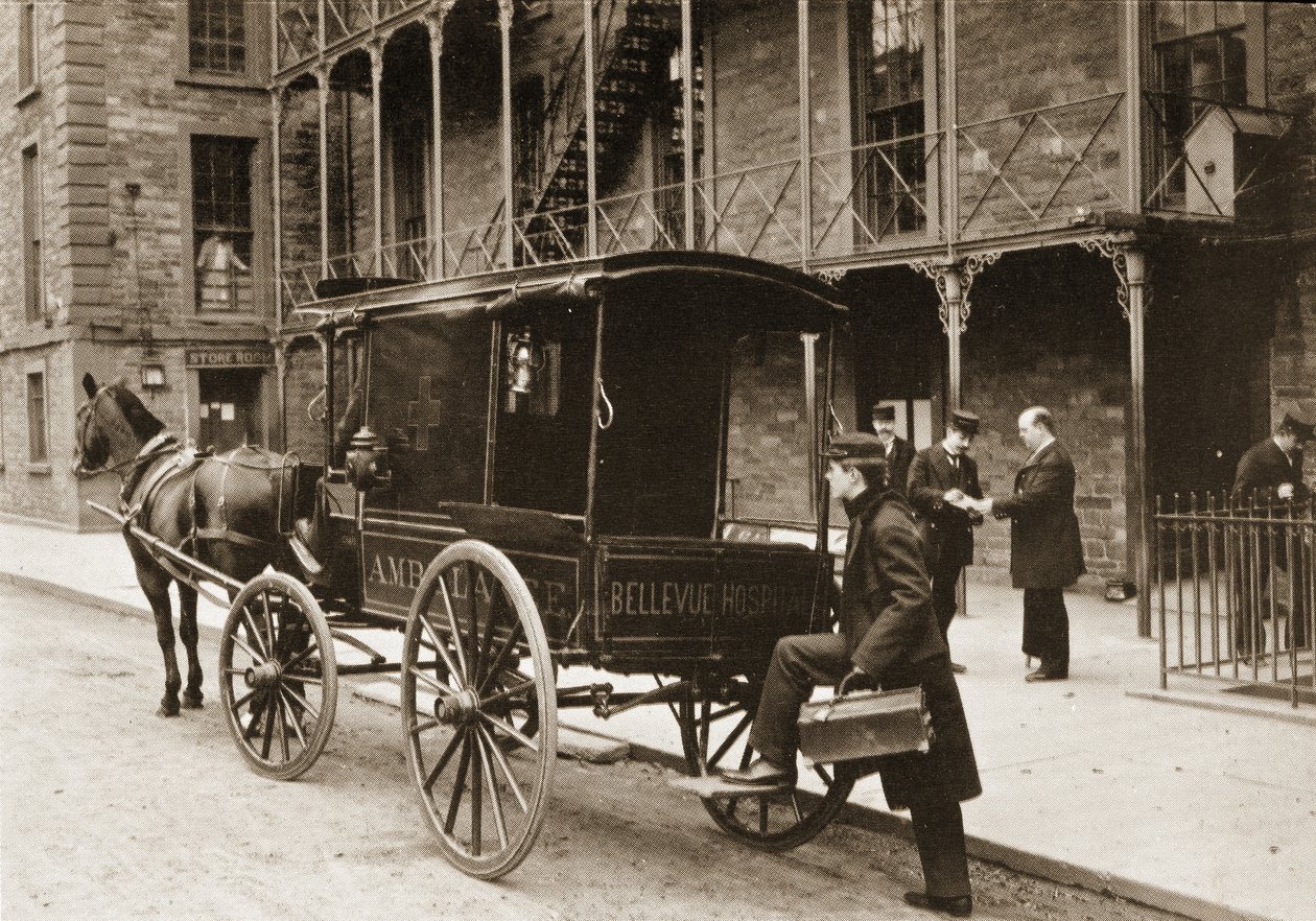 Ein Krankenwagen am Bellevue Hospital, New York City, 1896 von American Photographer
