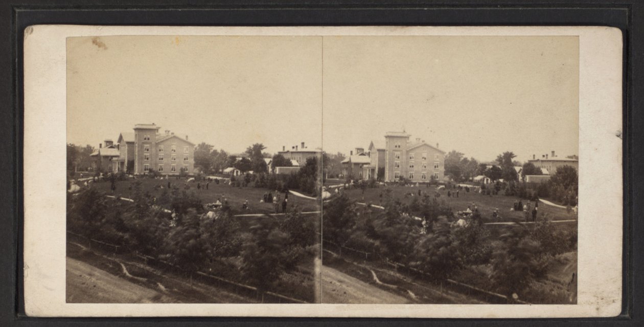 Gebäude und Gelände, Oneida Community, New York State, ca. 1870 von American Photographer