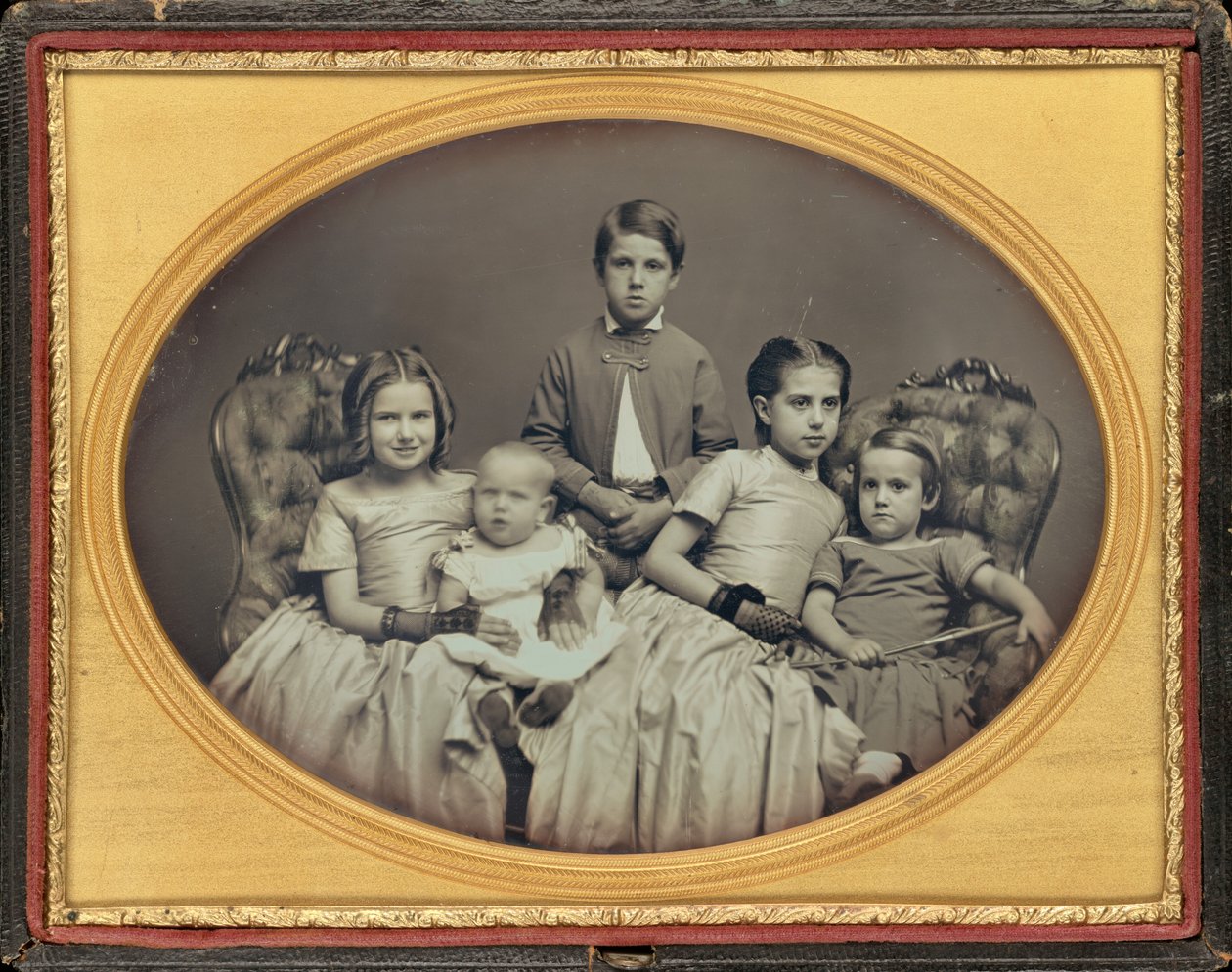 Porträt von fünf Kindern, ca. 1850 von American Photographer