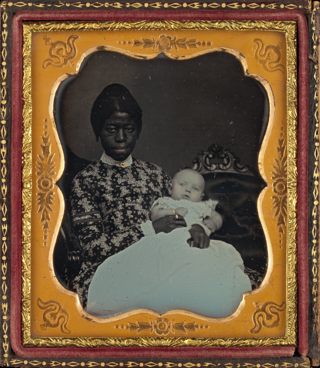 Porträt einer Frau und eines Babys, 1853 von American Photographer