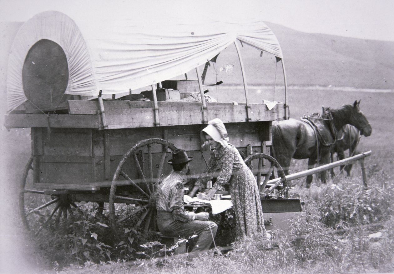 Typischer Planwagen eines Pioniers von American Photographer