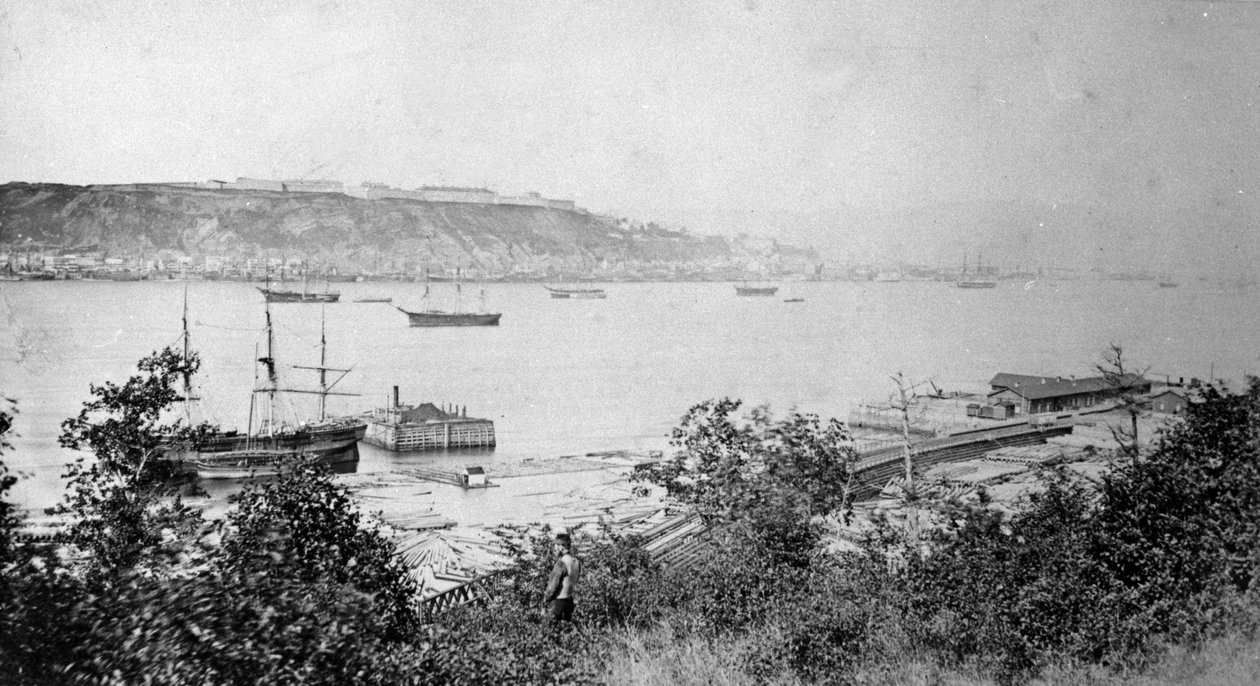 Blick auf Quebec City über den Hafen, ca. 1880-95 von American Photographer