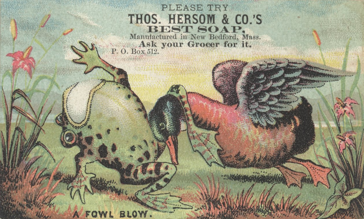 Ein Hühnerschlag, Werbung für Thos. Hersom & Cos Best Soap, ca. 1880 von American School