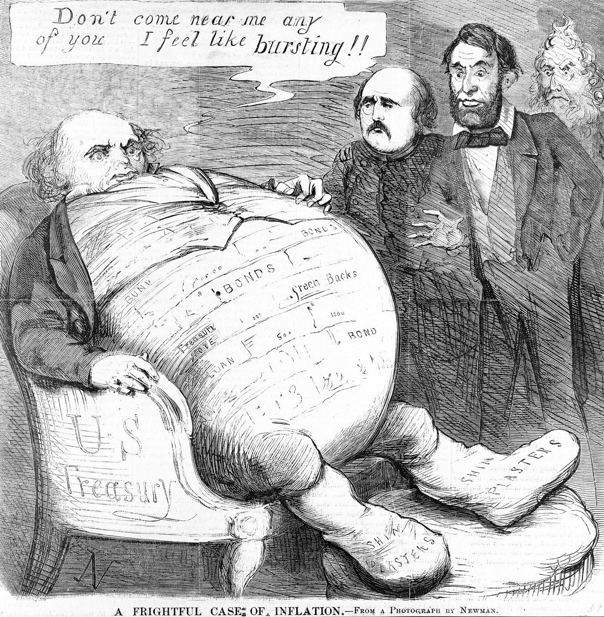 Ein schrecklicher Fall von Inflation, ca. 1863 von American School
