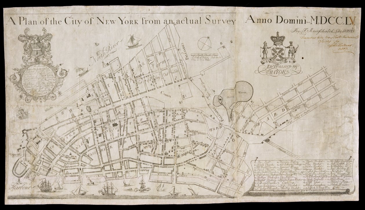 Ein Plan der Stadt New York aus einer tatsächlichen Vermessung von American School