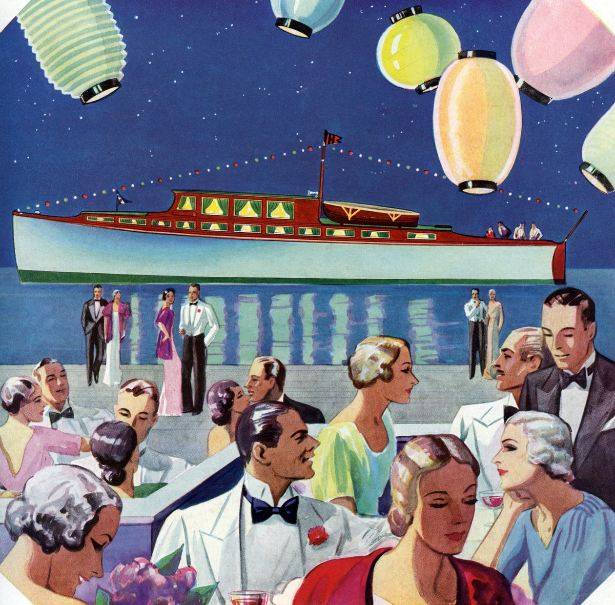 Eine Party am Wasser bei einer Yacht von American School