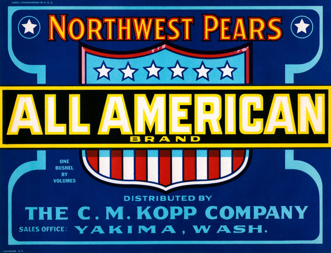 All American Brand Obstkistenetikett, ca. 1920 von American School