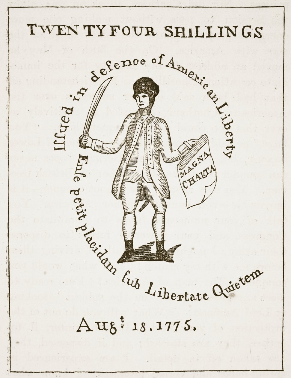 Amerikanischer Kreditbrief, 1775, Illustration aus Cassells Illustrierter Geschichte Englands von American School