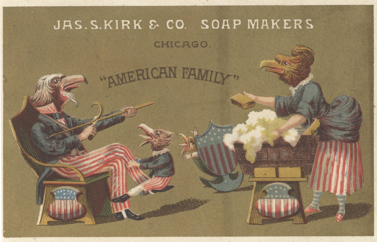 American Family, Werbung für James Kirk & Co. Soap Makers, ca. 1880 von American School