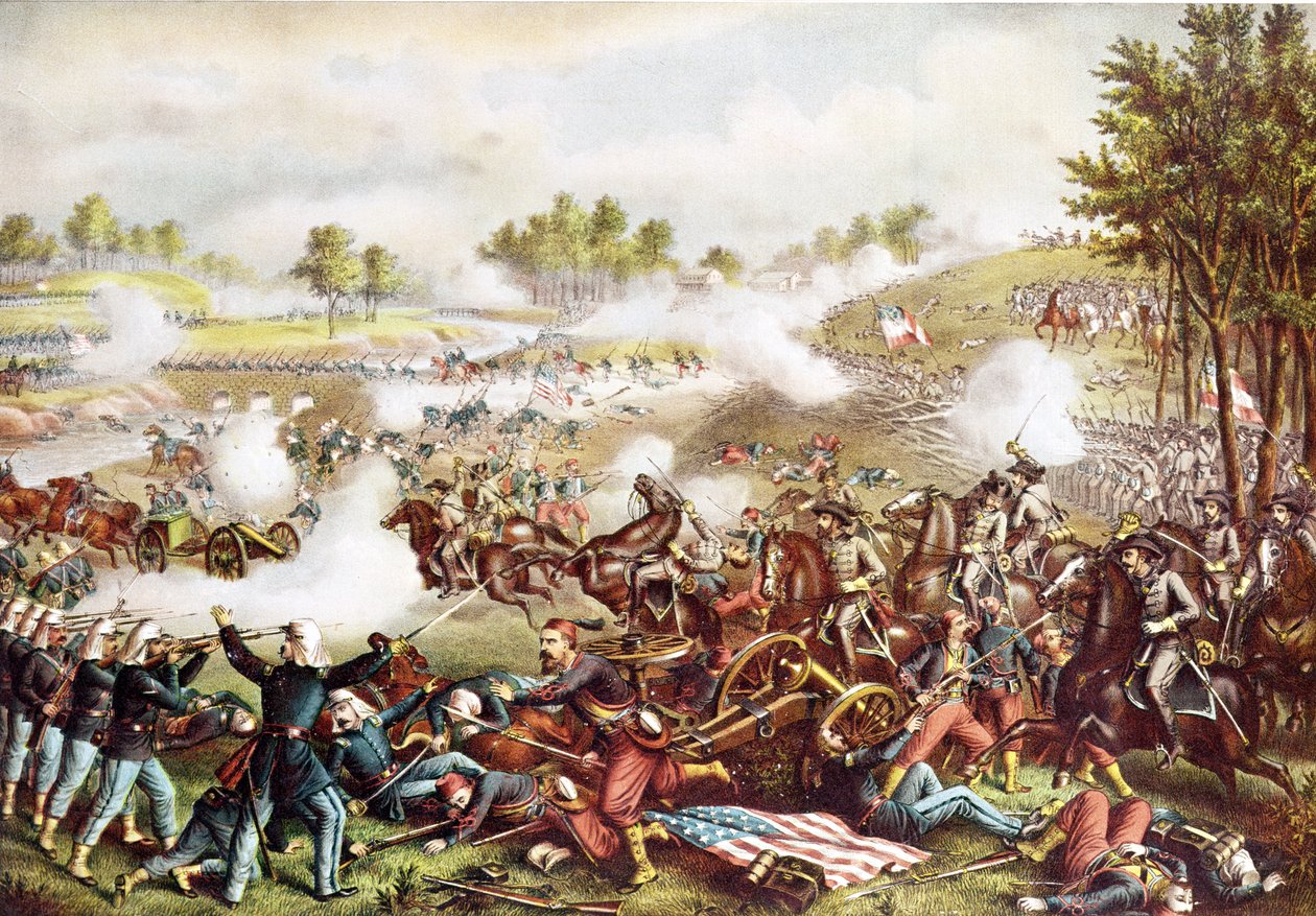 Schlacht von Bull Run, 21. Juli 1861, veröffentlicht 1889 von American School