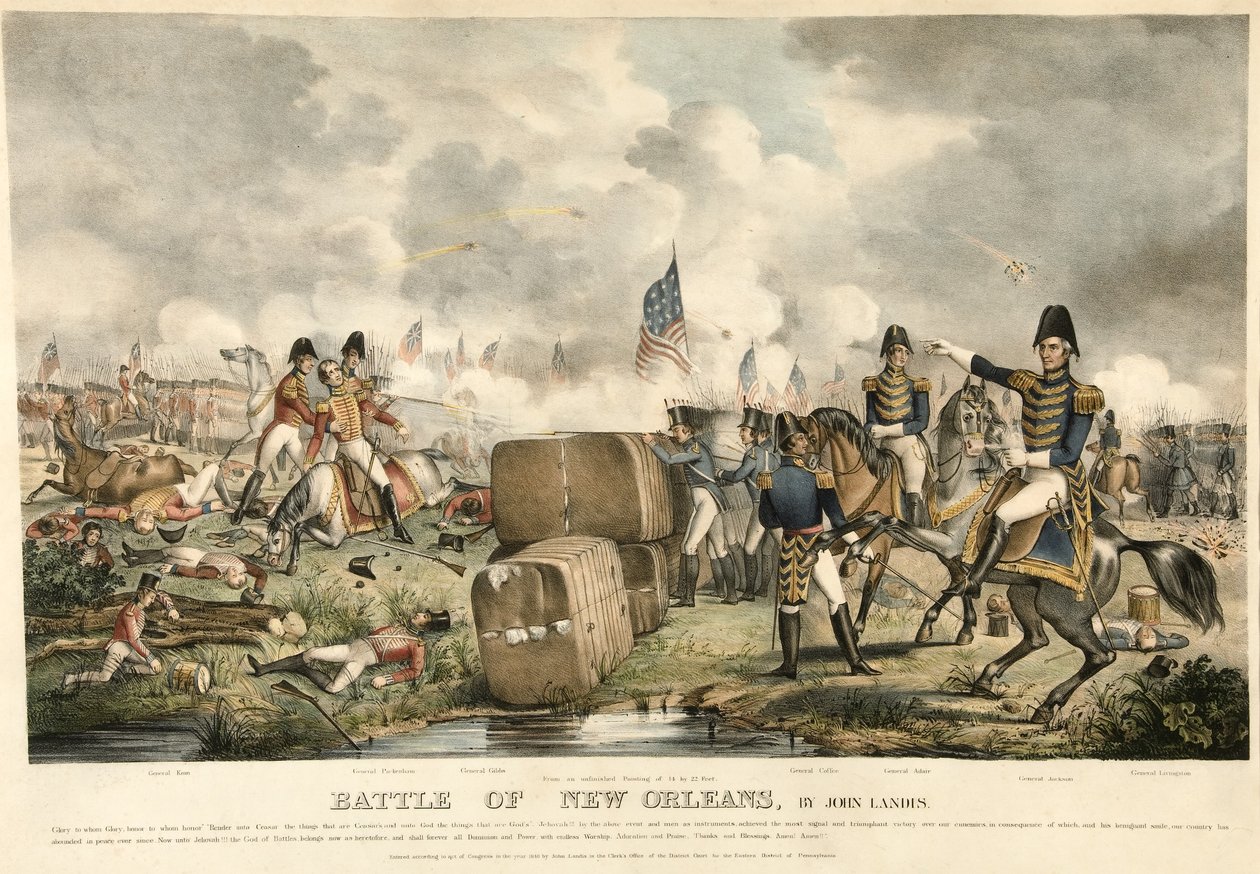 Schlacht von New Orleans, veröffentlicht 1840 von American School