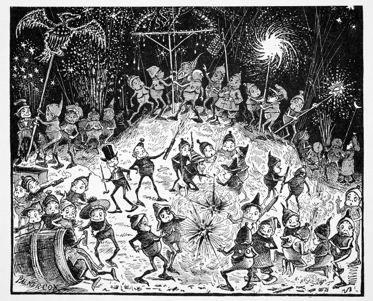 Brownies, aus Der Weltführer zu Gnomen, Feen, Elfen und anderen kleinen Leuten von Thomas Keightley (1789-1872) veröffentlicht 1880 von American School