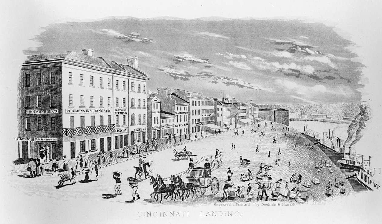 Anlegestelle von Cincinnati, 1841 von American School