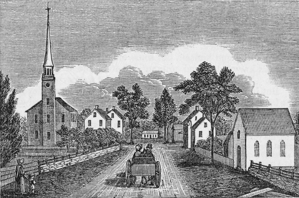 Kongregational- und Episkopalkirchen, East Haven, aus 