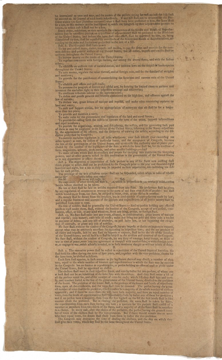 Verfassung, erster Druck, gedruckt von Dunlap & Claypoole, 17.-19. September 1787 von American School