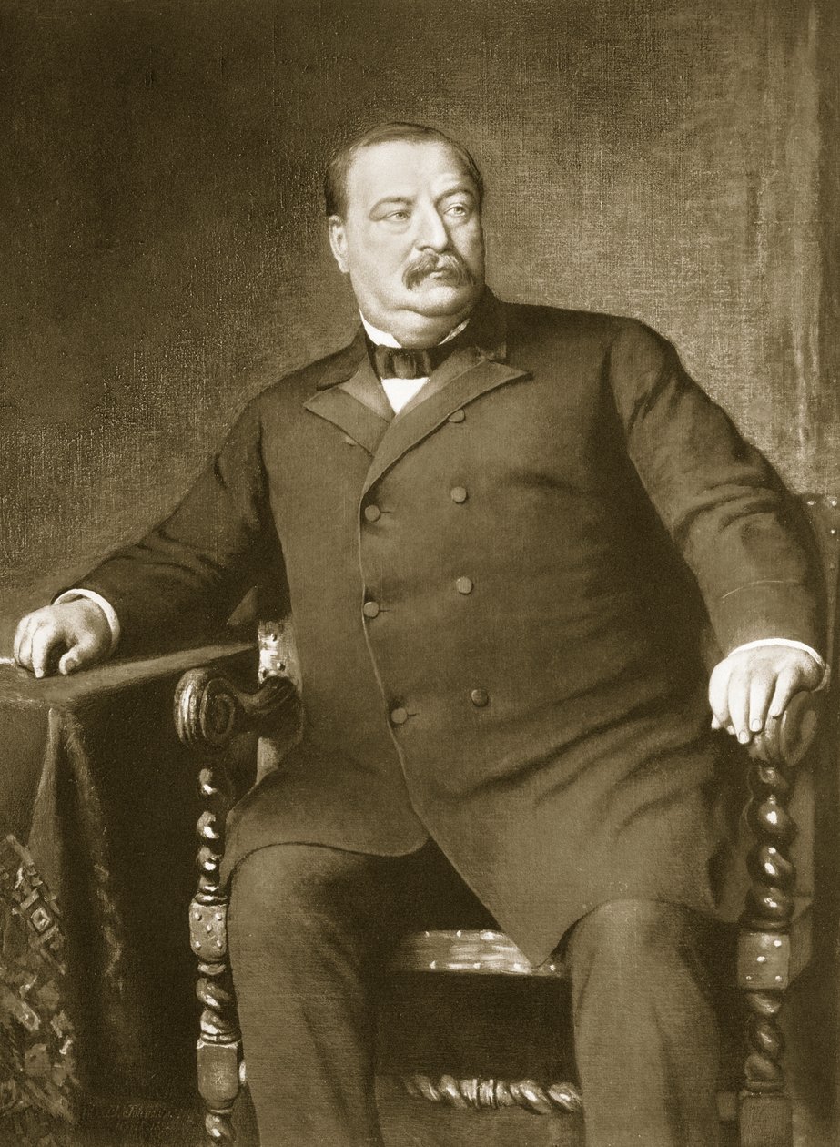 Grover Cleveland, 22. und 24. Präsident der Vereinigten Staaten von Amerika, veröffentlicht 1901 (Photogravur) von American School