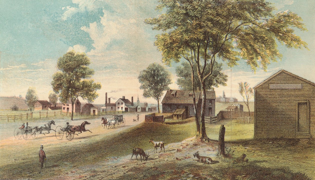 Harlem Lane, vom Central Park nach Manhattanville, 1865 von American School