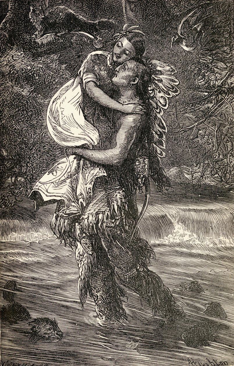 Hiawatha und Minnehaha, Illustration aus dem Gedicht 