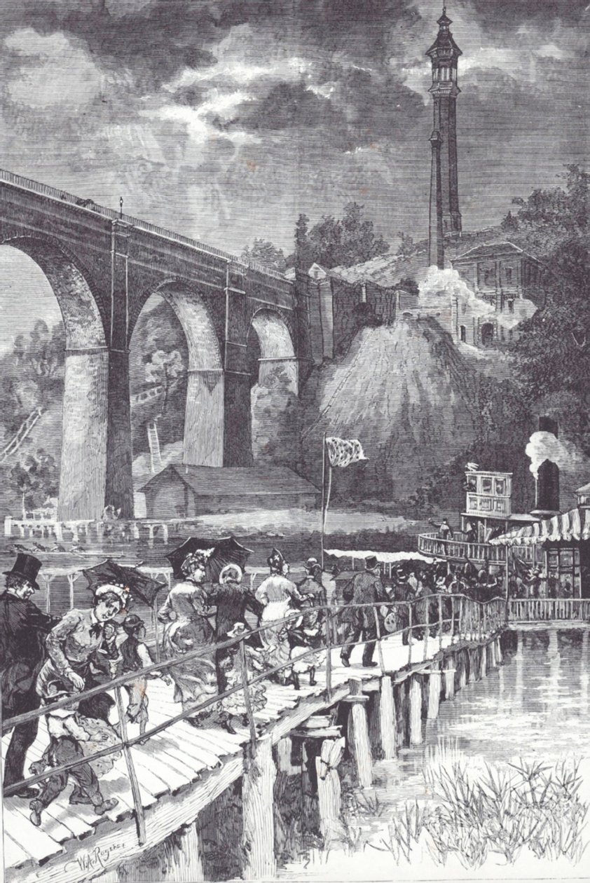 High Bridge über den Harlem River, die frisches Wasser von Westchester County zum Central Park Reservoir führt von American School