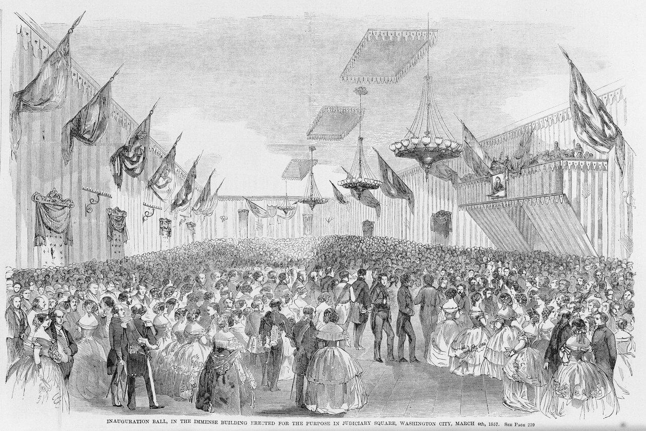 Inaugurationsball, gedruckt in Frank Leslies Illustrated Newspaper, 21. März 1857 von American School