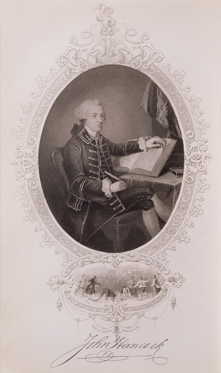 John Hancock (1737-93) aus Die Geschichte der Vereinigten Staaten, Bd. I, von Charles Mackay, graviert von J. Rogers von American School