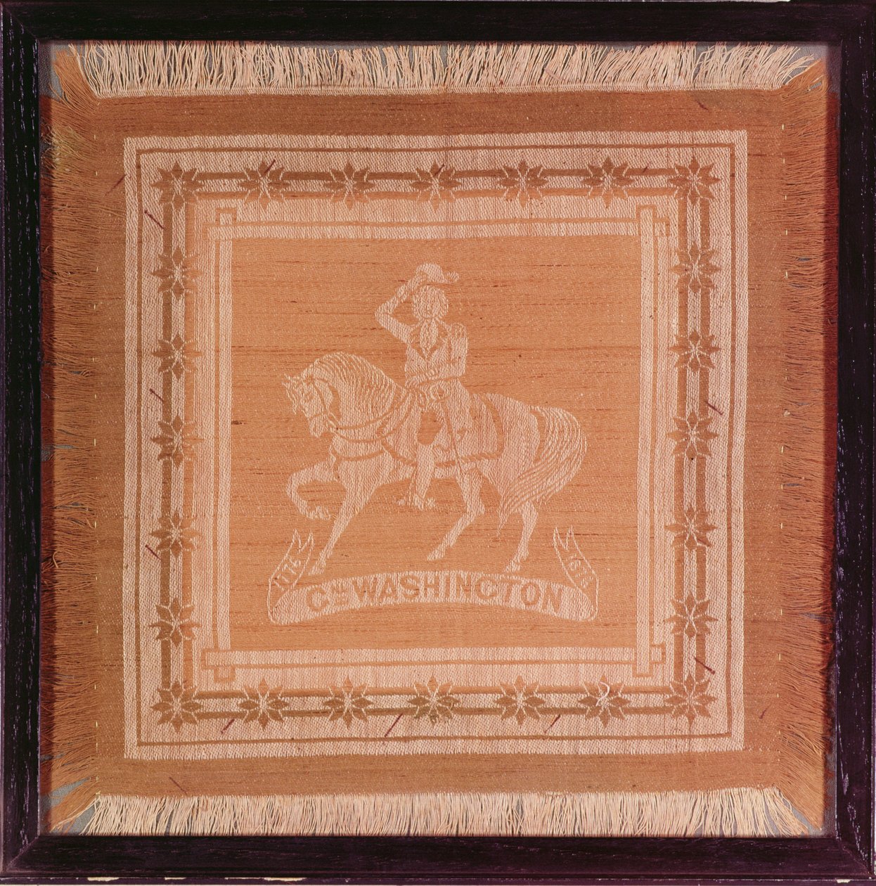 Taschentuch mit George Washington (1732-99) zu Pferd, 1876 von American School