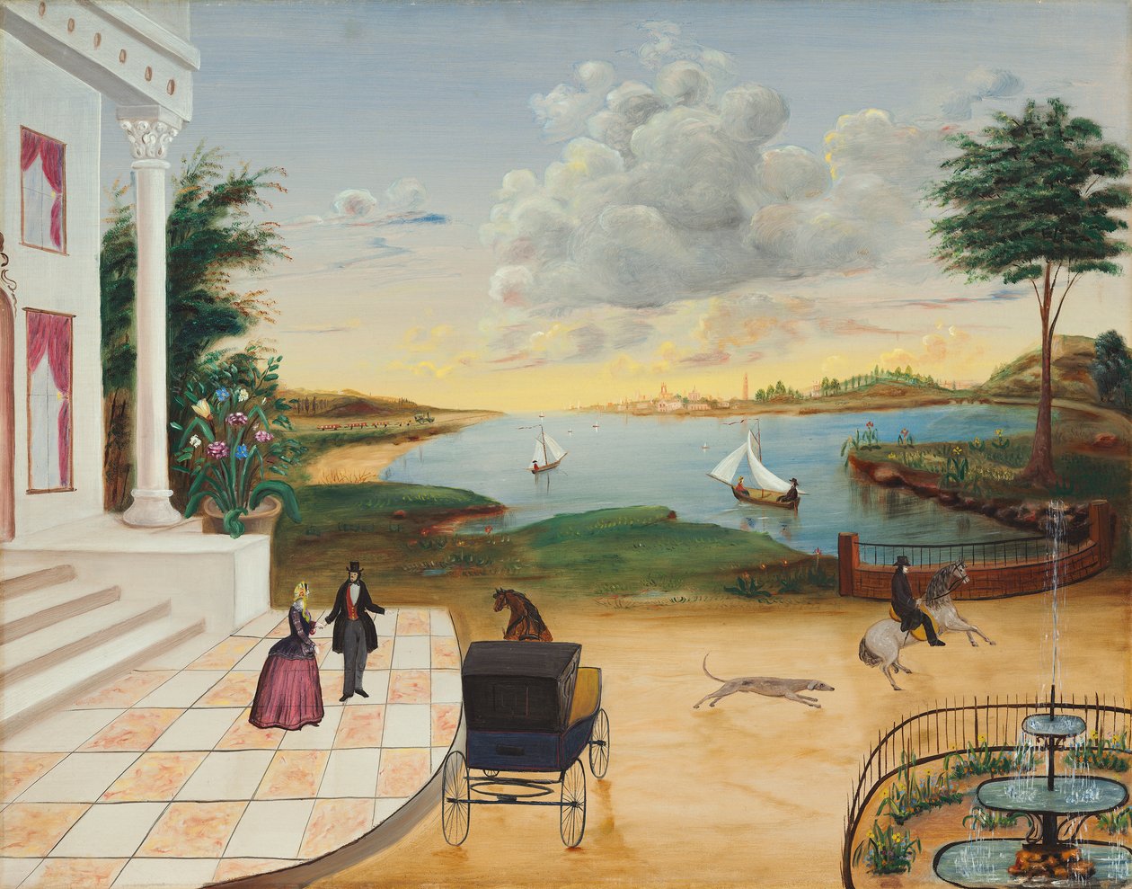 Verlassen des Herrenhauses, ca. 1850-55 von American School