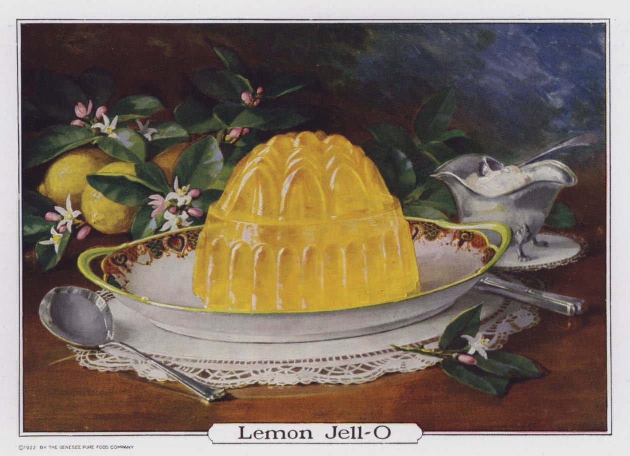 Lemon Jell-O, Werbung für die Genesee Pure Food Company, Le Roy, New York, USA von American School