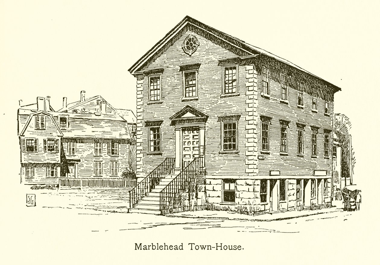 Marblehead Rathaus (Gravur) von American School