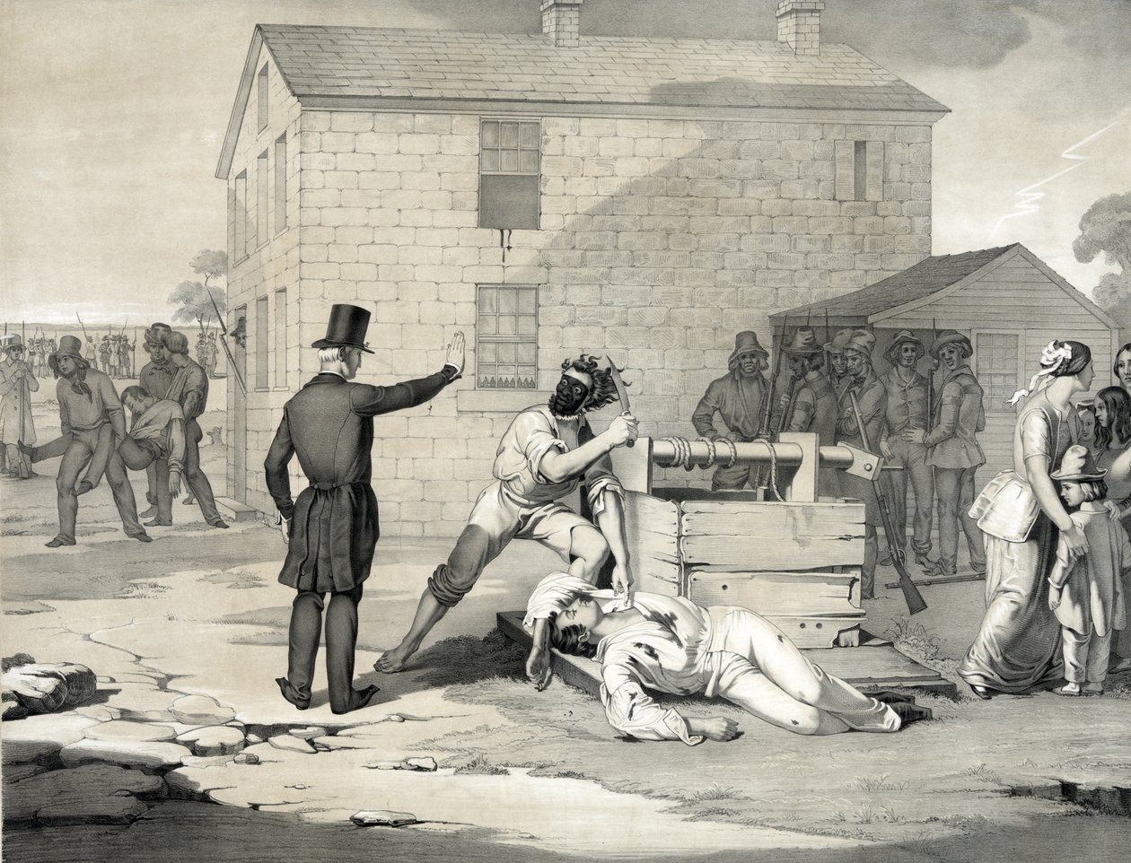 Märtyrertod von Joseph und Hyrum Smith im Gefängnis von Carthage, 27. Juni 1844, 1851 von American School