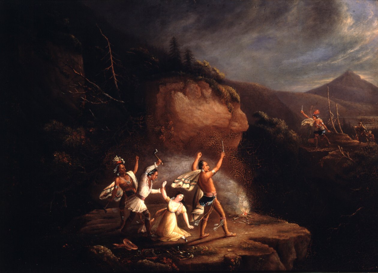 Massaker an Jane McCrea, 1777, frühes 19. Jahrhundert von American School
