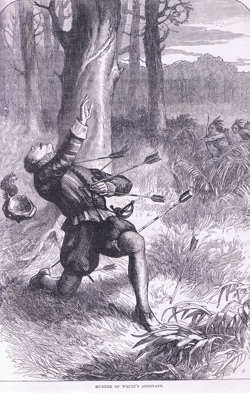 Mord an Whites Assistent, Illustration aus Cassells Geschichte der Vereinigten Staaten, veröffentlicht von Petter & Galpin ca. 1890 von American School