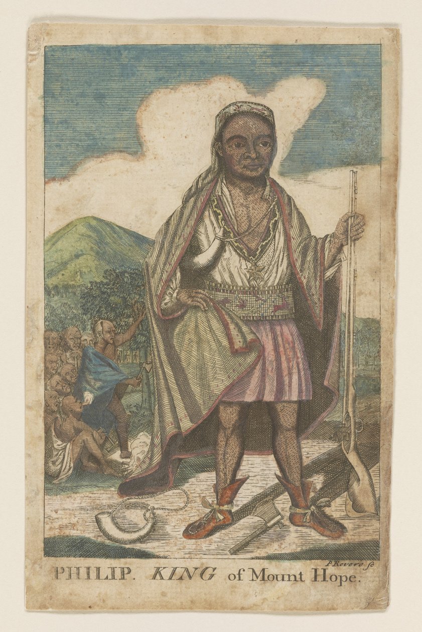 Phillip, König von Mount Hope, veröffentlicht 1772 von American School